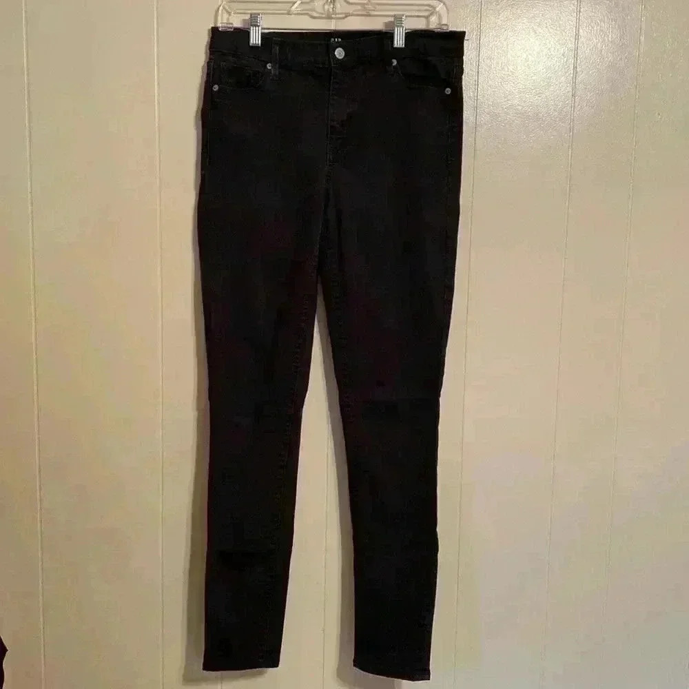 Mens Gap 1969 True Skinny Size 30 Tall Black Denim Jeans.